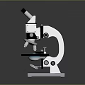 Laboratory Microscope With Binocular Eyepieces Black Stage And Metallic Base 3d model