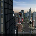 Modern Urban Building Complex With High rise Skyscrapers City Streets And Skyline View