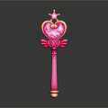 Pink Magic Wand with Heart Shaped Top Star Decoration and Wing Accents