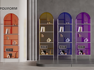 Display cabinet bookcase storage cabinet decoration 3d model