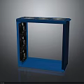 Blue Open Frame Electronic Equipment Rack With Multiple Ventilation Fans And Sturdy Structure 3d model
