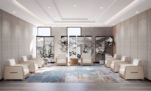 New Chinese Reception Room 3d model