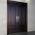 Double door entry door 3d model