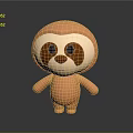 Cute Orange Sloth 3D Model Game And Movie Character With Round Body And Big Eyes