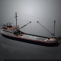 Cargo Freight Ship With Deck Cranes And Flat Transport Hull Design For Maritime Use