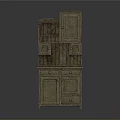 Rustic Wooden Storage Cabinet With Multiple Drawers Shelves And Cabinet Doors