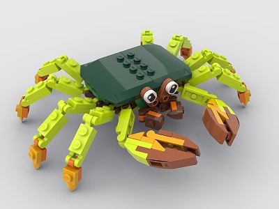 LEGO toy crab sea crab hairy crab king crab seafood animal 3d model