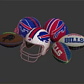 Buffalo Bills Football Helmets And Footballs Sports Gear Collection