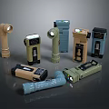 Various Colored Flashlights With Different Designs And Illuminated LED Features