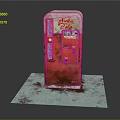 Retro Vintage Red Coca-Cola Vending Machine On Stained Blue Mat
