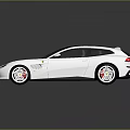 Elegant White Ferrari Sports Coupe With Black Roof Red Rims Streamlined Design And Reflective Surface