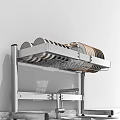 Stainless Steel Kitchen Sink With Over Sink Dish Rack And Faucet Holding Plates And Bowls