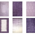 Modern Square Rugs in Purple Tones with Various Patterns and Textured Designs 3d model