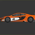 Orange Racing Car With Racing Team Logo Number 58 And Rear Wing Design