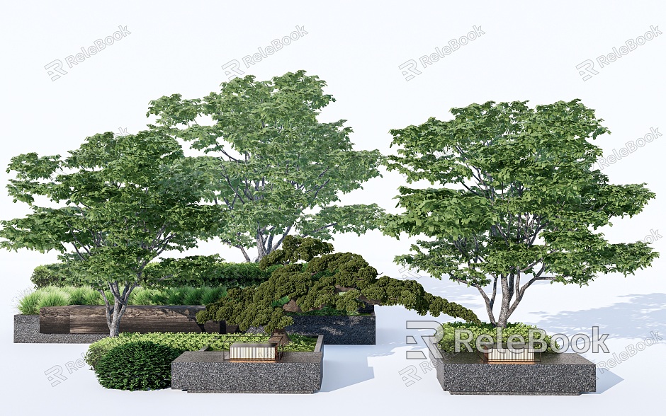 Modern Tree Pond Landscape Plant Landscape Tree Courtyard Plant Garden Tree model