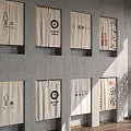 Wall Mounted Fabric Signs With Chinese Characters For Public Restroom And Kitchen