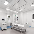 Clean Modern Hospital Outpatient Ward With Medical Bed And Equipment