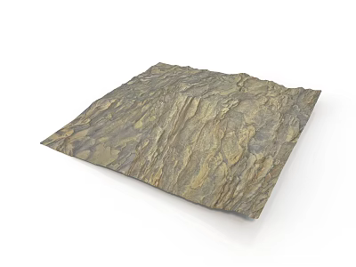 3D Rock Textured Panel With Irregular Layered Patterns And Natural Finish 3d model