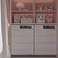 Pink Hello Kitty Living Room With Beige Sofa Coffee Table Stuffed Toys And Decorative Paintings