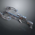 Tactical Modern Crossbow With Metallic Scope And Intricate Mechanical Components Design 3d model