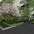 Elegant Pergola Design In Garden With Trees Water Features And Stone Pathway