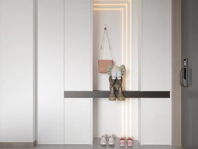 Modern Kitchen Sideboard Design In Open Concept Interior With Sleek Storage Features 3d model