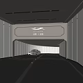 Modern Parking Garage Interior With White Walls And Gray Flooring 3d model