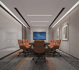 Modern Conference Room 3d model