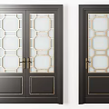 Modern Swing Door Various Designs With Glass Panels And Geometric Patterns 3d model