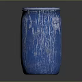Blue Metal Hardware Tool Storage Container With White Textured Surface On Dark Background 3d model