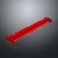 Red Long Strip Metal Part With Smooth Surface And Metallic Finish