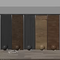 Wall Panels With Various Wood Tones Textures And Decorative Spheres For Home Interior