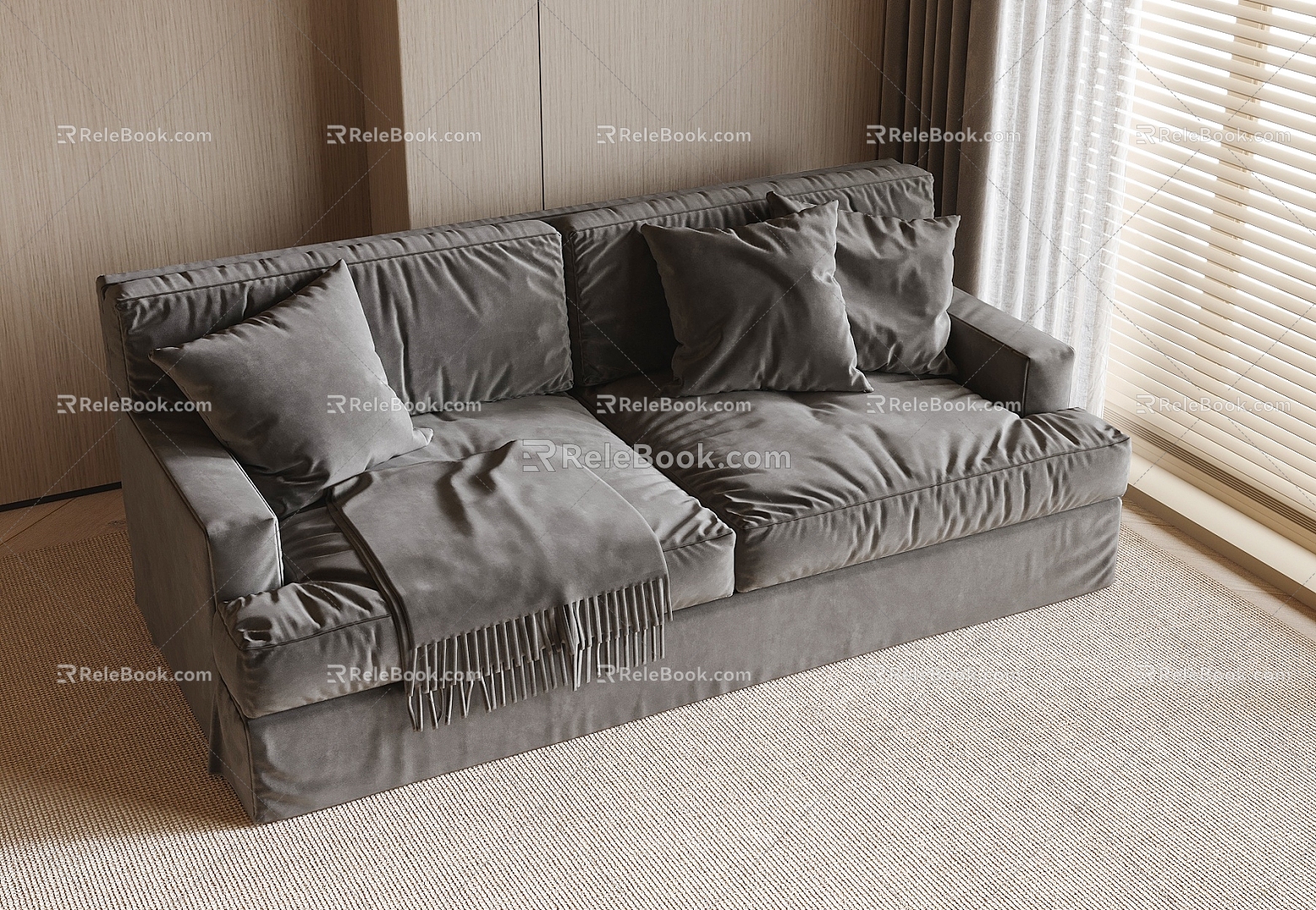 Double sofa sofa 3d model