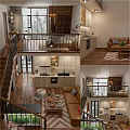 Cozy Modern Apartment Interior With Bedroom Wardrobe Kitchen Cabinets And Dining Table Fruits