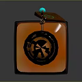 Decorative Glass Bottle With Orange Liquid Wooden Cork And Glowing Effect