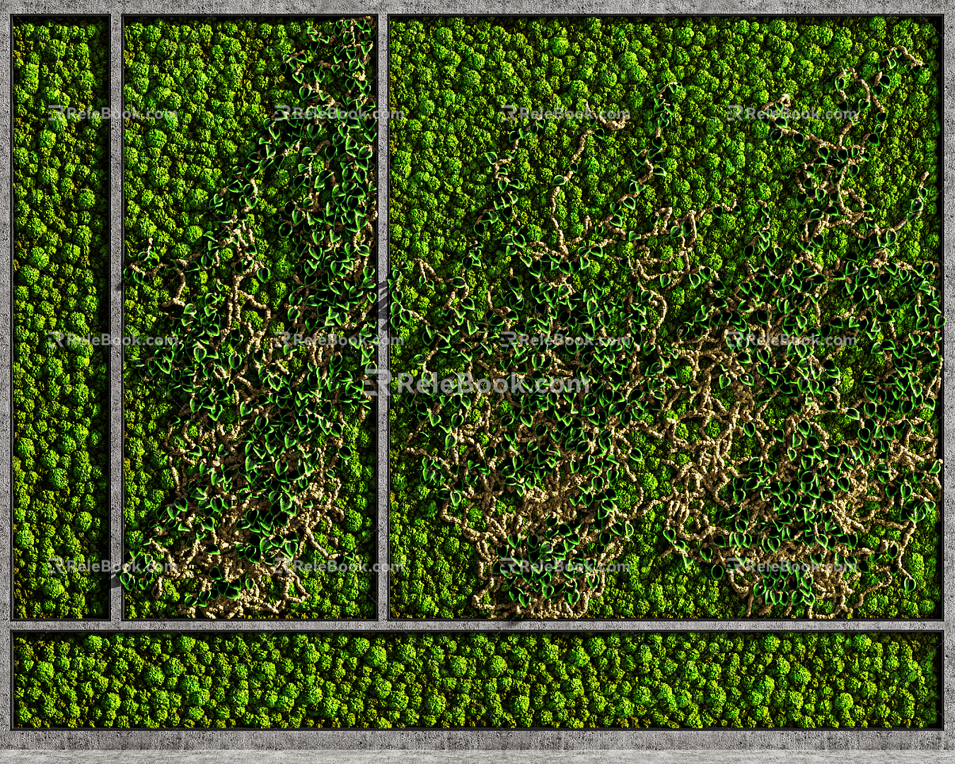 Modern Plant Wall Moss Plant Wall 3d model