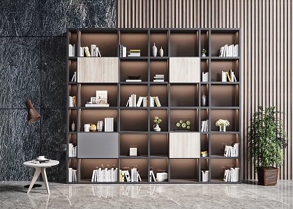 Modern bookcase combination 3d model