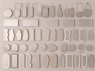 Various Shapes And Styles Of Decorative Mirrors For Home Wall Decor 3d model