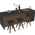 Modern Bar Chair Combination Bar Chair Combination 3d model