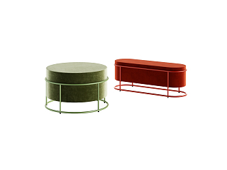 Modern stool bench combination 3d model