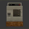 Vintage Commercial Cash Register With Wooden Drawer Mechanical Keyboard And Display Screen