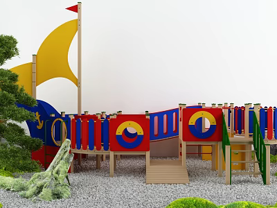 Modern amusement equipment outdoor amusement city 3d model