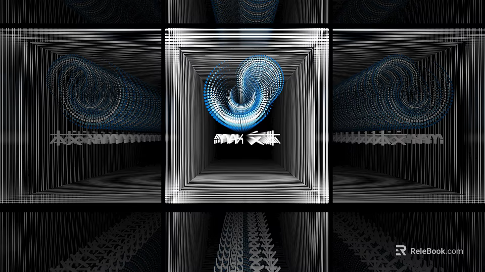 Commercial Equipment With Geometric Spiral Patterns And Symmetrical Black White Design 3d model 