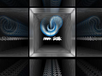 Commercial Equipment With Geometric Spiral Patterns And Symmetrical Black White Design 3d model