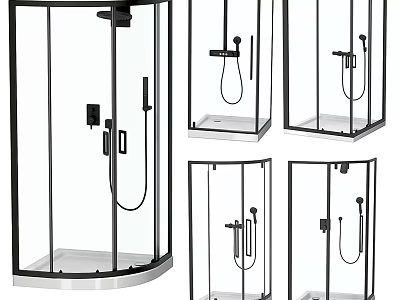 Modern Shower Sauna Interior Design Featuring Glass Enclosure Shower Head And Fixtures 3d model