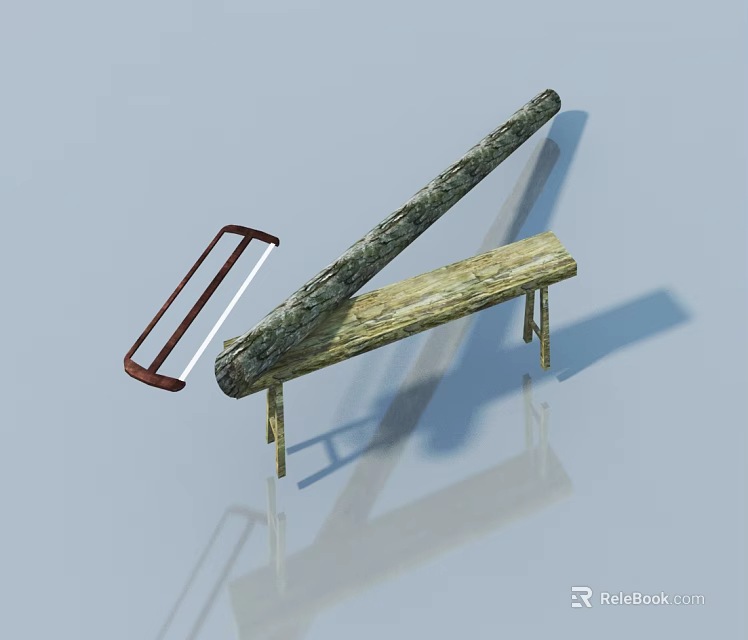 Wooden Swing Door With Red Metal Frame And Natural Texture Design 3d model 