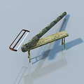 Wooden Swing Door With Red Metal Frame And Natural Texture Design