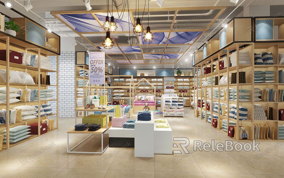 Modern Home Textile Store Supermarket Department Store Home Textile Bedding Area model