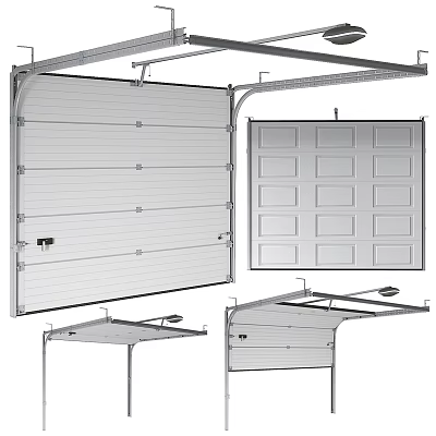 Modern Garage Door Facade With Roller Panel Design And Metal Construction Features 3d model