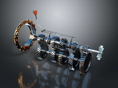 Stylish Contemporary Lighting Combination With Metal Gear Design And Modern Industrial Decor 3d model